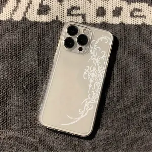 Transparent Gothic Design Durable Tpu Anti-Drop Phone Case for iPhone 6/7/8/x/XS/XR/XS Max/11/12/13/14/15/16/17 Pro Max, Perfect Gift for Women and Girls