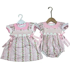Girl Summer Clothes Bows Smock Girl Summer Dress Party Dresses