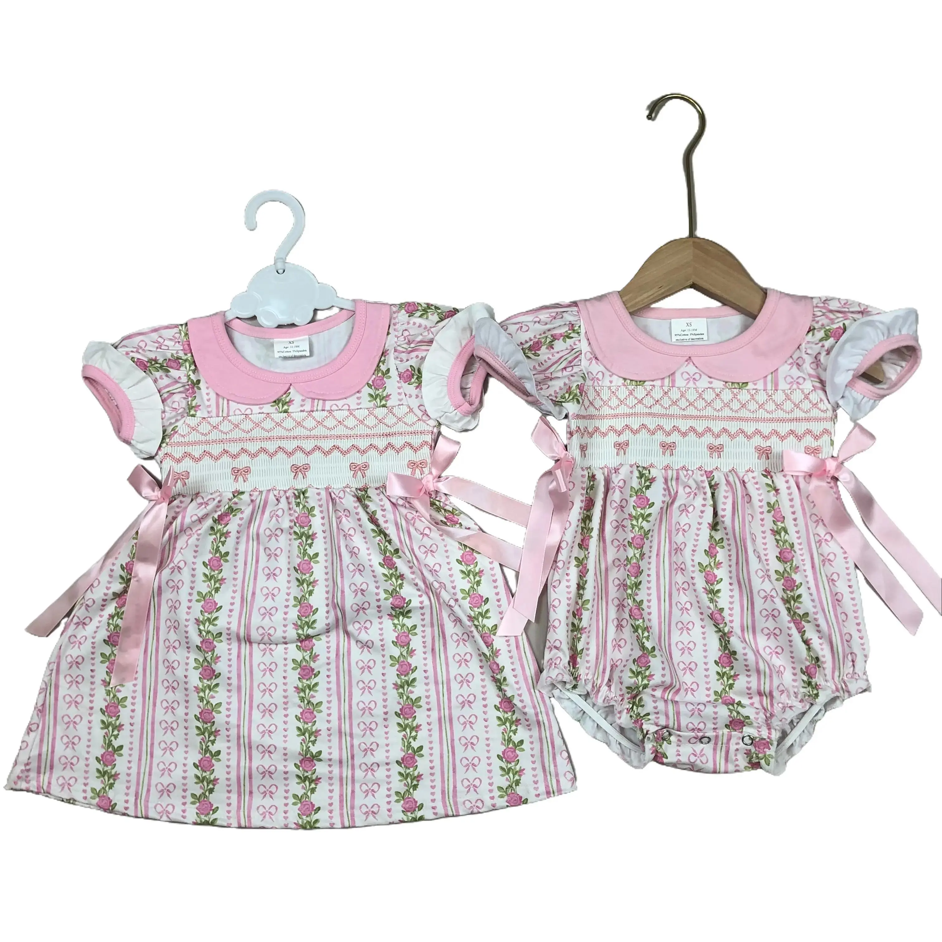 Girl Summer Clothes Bows Smock Girl Summer Dress Party Dresses