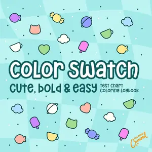 Color Swatch: Cute, Bold & Easy Test Chart Coloring Logbook