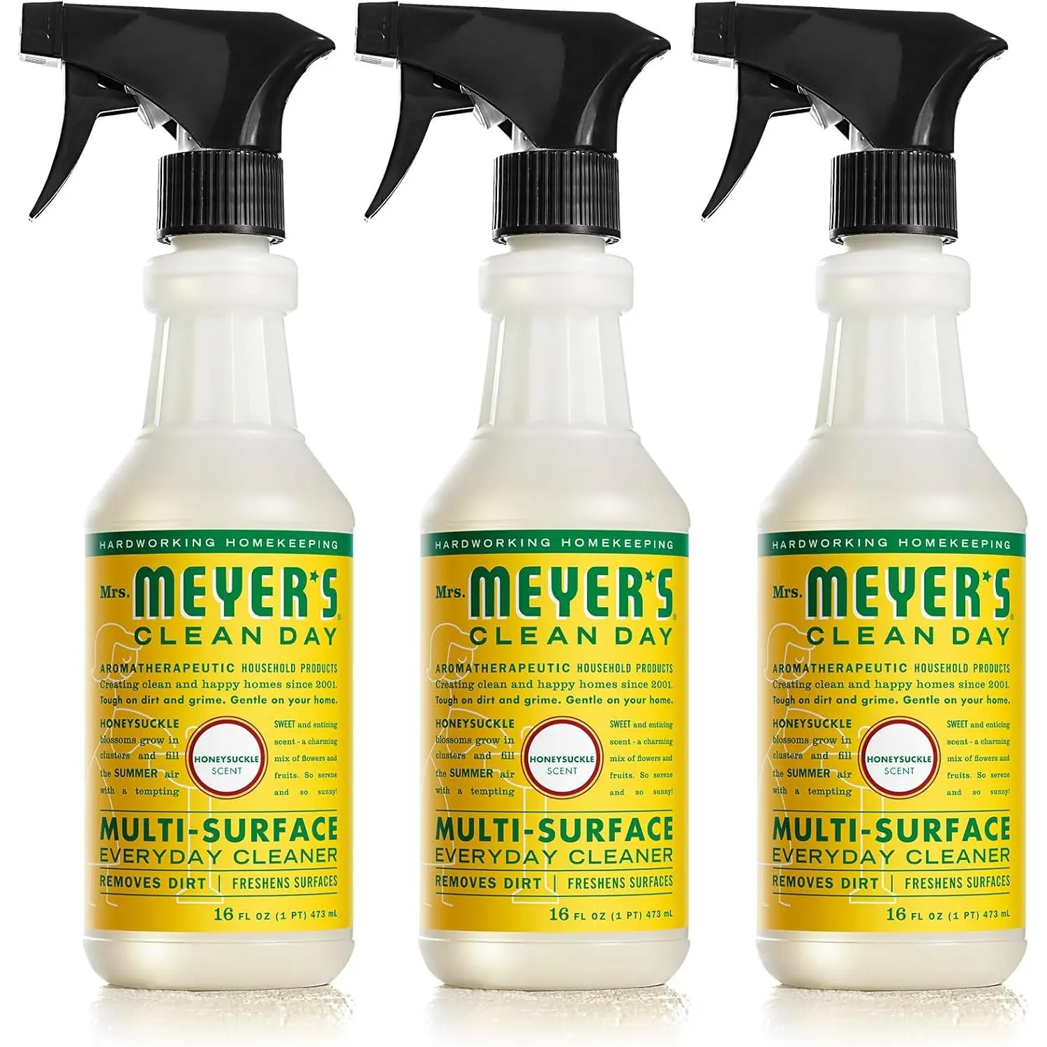 Household All-Purpose Cleaner Spray - Honeysuckle Scent (16 Fl Oz, Pack of 3)