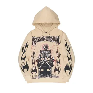 Deathrow 2.0 Beige Graphic Hoodie