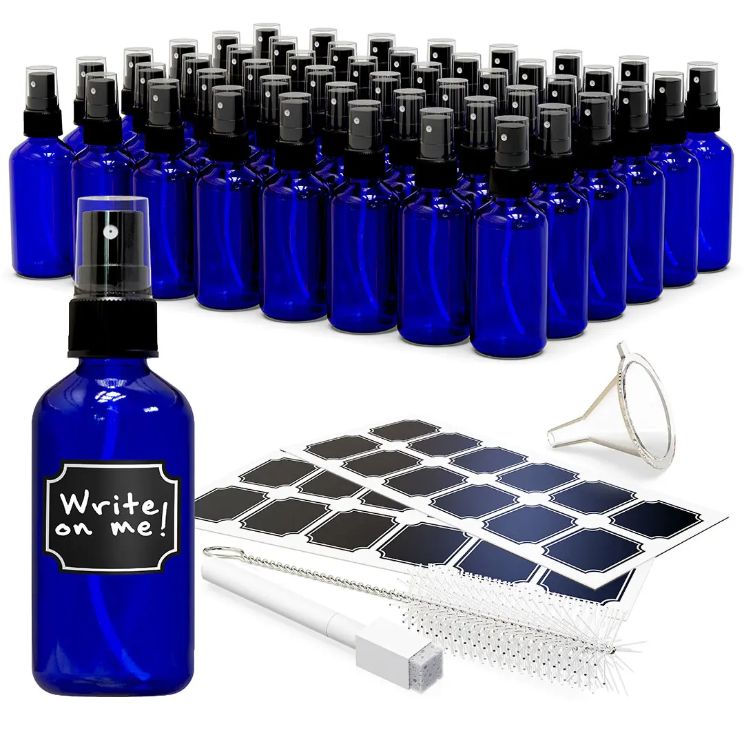 Nevlers 4 oz. Leakproof Blue Glass Spray Bottles (Pack of 48)