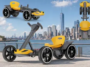 6V 390W Foldable Electric Go Kart for Kids, 360° Drift Ride On Toy Car with Anti-Slip Wheels, 3H Long Ride Time, Storage in Car Trunk