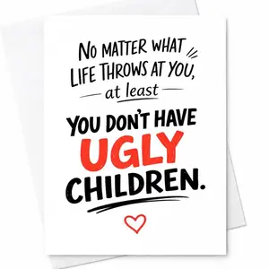 No Matter What Life Throws At You Funny Mothers Day Card Humor Mom Card Sarcastic Gift From Kids Bold Typography Card Cute Funny Mom Gift From Daughter Son 5 x 7 Inch Greeting Card with Envelope