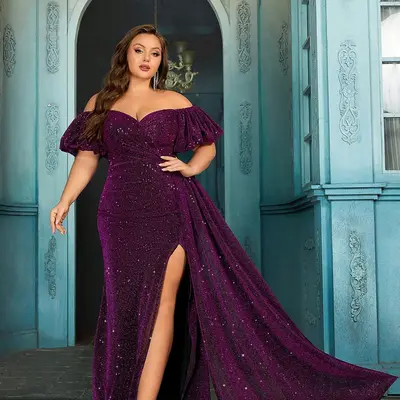 Plus Size Prom Dress Rufflw - TikTok Shop Plus Size Prom Dress Rufflw - TikTok Shop
