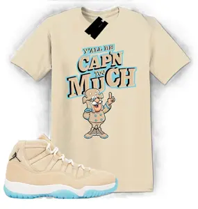 Natural Color T-Shirt To Match AJ 11 H-Town Sneaker Matching Captain T-Shirt, Casual Everyday Wear, Gildan 5000, All Seasons