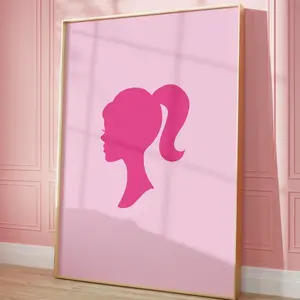 Doll Head Print Barb Poster Barb Decor Pink Barb Girls Bedroom Decor Barb Wall Art Barb Print Barb Room Decor poster no frame