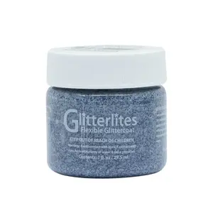 Angelus Glitterlites Paint - Tuxedo Black, Flexible Glitter Paint, Will Not Crack Or Flake Off