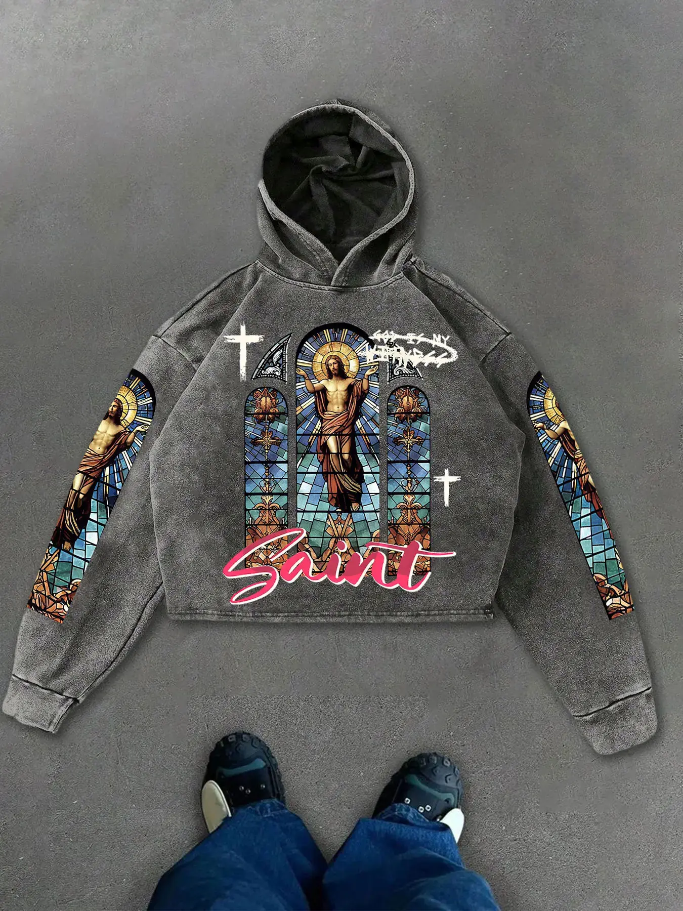 Men's Hooded Sweatshirt Pullover Long Sleeve, Gothic Hoodie, Casual Hoodie Pullovers, Comfortable Fitted Design, Casual Fashion Street Style, Trendy Graphic Print, All Season Wear