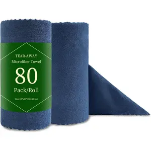 80 Pack Microfiber Cleaning Cloth Roll  Paper Towels 12"x12"   Cloth, Microfiber Towels for , Wash Cloths, Lint Free Rags for House,Kitchen,Window,Cleaning Supplies