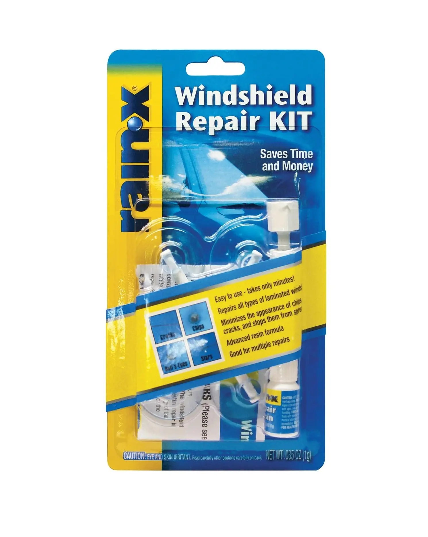 Rain-X Windshield Repair Kit Resin Based Quick Fix for Chips and Cracks Repairs Damage Under 1 Inch and Cracks Up to 12 Inches