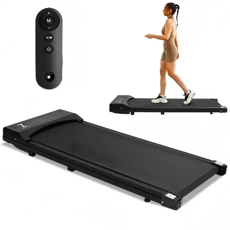 Upgraded Folding Walking Pad Treadmill with Incline, 265lb Load Support, Low-Noise Motor, Wide Belt, Dual Shock Absorption, 26ft Remote Control, 43.7in Compact Fit, Wheels & Emergency Stop