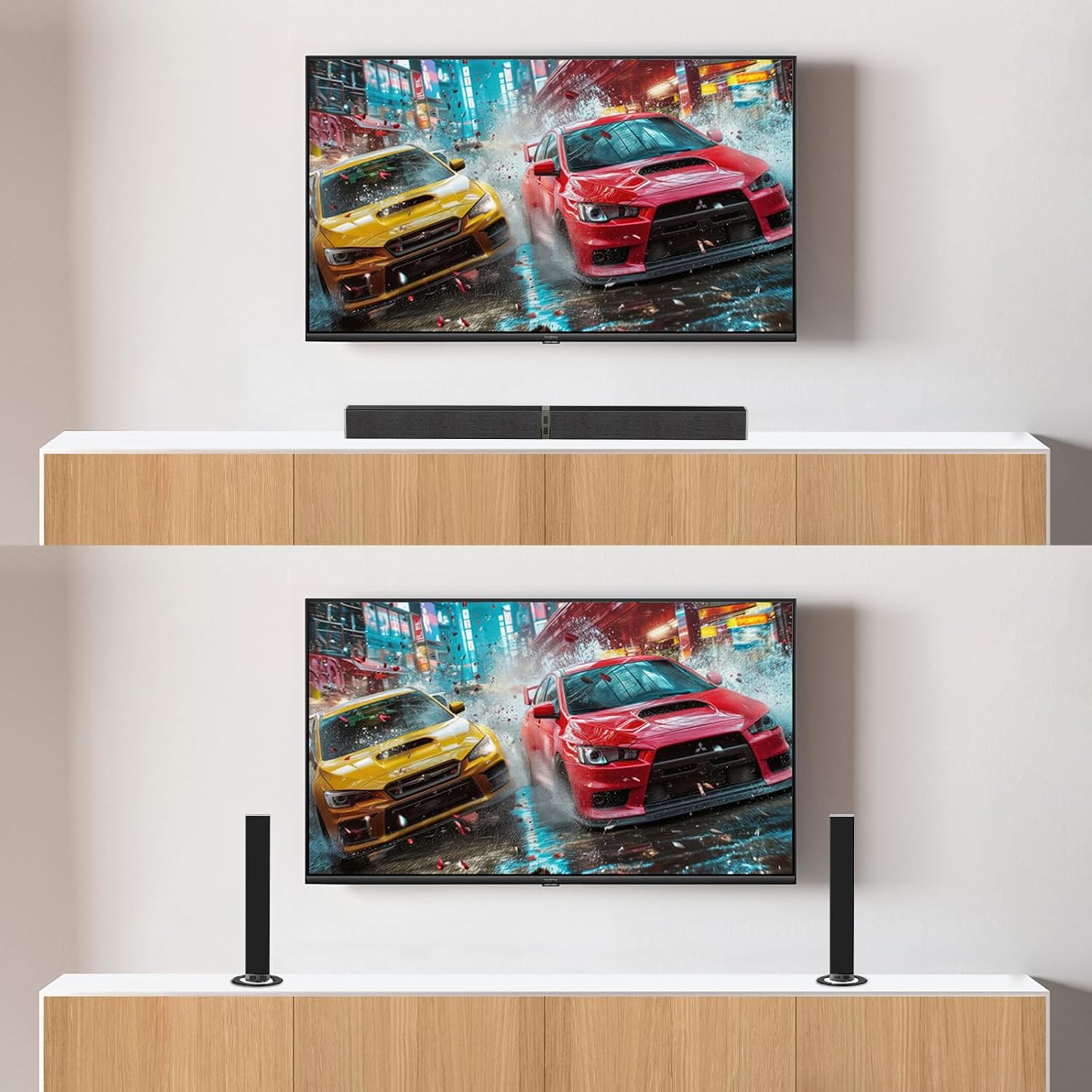 Sound Bar for Smart TV, 100W Wireless Bluetooth Soundbar with Deep Bass, 3D Surround Home Theater Audio System, HDMI ARC/Optical/AUX Compatible for TV/PC/Tablet/Game Console