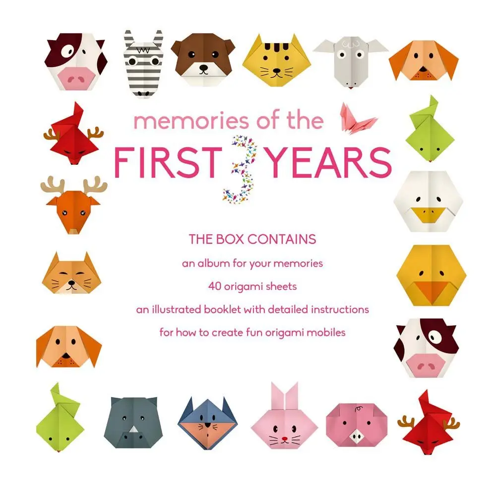Baby Girl's 1-3 Years Classic Scrapbooking Set - Office Stationery Decor Kit with Origami Paper, Craft Paper, Nursery Fun Origami Mobile Supplies, Thoughtful Special Occasion Present for New Parents