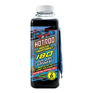 HOTROD Septic Tank Treatment 180 - #1 RATED 6 Month Supply - Extends Septic System Life and Prevents Costly Repairs - Industrial Grade - Easy to Use - Safe on Piping and Plumbing - 16oz Liquid