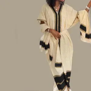 Ethiopian Coffee Dress - Habesha Kemis