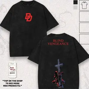 Daredevil Retro Graphic wash T-Shirt 100% Premium Cotton Pre-Washed Fabric Menswear Top Graphic Tees American Made Soft Durable, Oversize Shirt, Vintage Outfit, Gift for fan 7YC