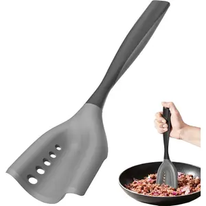 Mincing Spatula Meat Chopper, Hamburger Grinder, Premium Heat Resistant Smasher for Ground Beef, Potato Mix Tool, Meat & Poultry Tenderizers-Black Kitchen Utensils