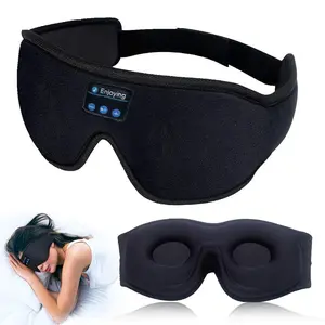 Wireless Sleep Eye Mask with Earbuds, Sleep Eye Cover with Comfortable Headband, Creative Travel Music Speaker, Wireless Earbuds for Side Sleepers, Sleeping Eye Mask