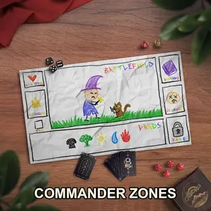 Funny Paper TCG Playmat With Optional EDH Card Zones, Neoprene Game Mat, Paper & Crayon Texture, TCG Gag Gift, Extended Play Mat