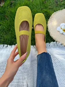 Women's Fashionable Slip on Flats, Casual Comfortable Non-slip Flat Shoes, All-match Commuter Shoes for Work & Daily Wear, Netted Ballet Flats