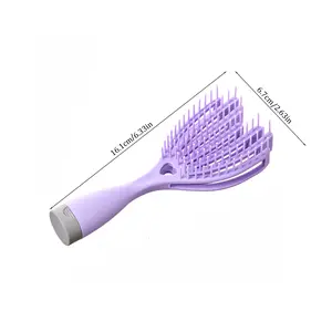 1pc Massage Hair Comb - Elastic Scalp Massage Comb, Wet Dry Dual Purpose Comb, Hollow Out Hair Brush