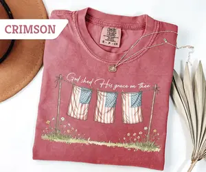 Comfort Colors God Shed His Grace On Thee Shirt, 4th of July T-Shirt, American Flag Tee, USA Shirt Independence Day Gift, Patriotic Shirt - SoftHype Apparel