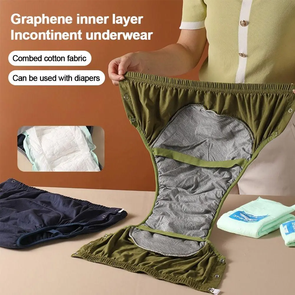 Pure Cotton Adult Diapers High Absorption Water Resistant Leak-proof Underwear Anti-Side Leakage Skin-Friendly