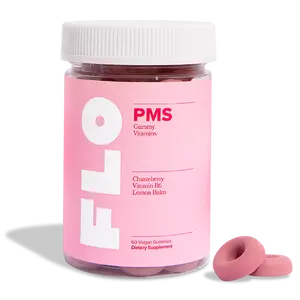 FLO PMS Gummies for Women, 30 Servings (Pack of 1) - Proactive PMS Relief - Targets Hormonal Breakouts, Bloating, Cramps, & Mood Swings with Chasteberry, Vitamin B6, & Lemon Balm
