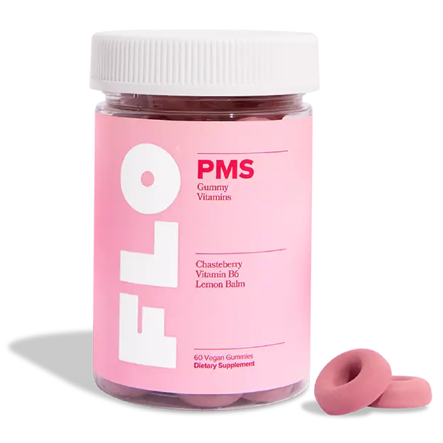FLO PMS Gummies for Women, 30 Servings (Pack of 1) - Proactive PMS Relief - Targets Hormonal Breakouts, Bloating, Cramps, & Mood Swings with Chasteber