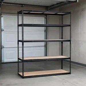 Garvee 5-Tier Garage Shelving, 2500lbs Heavy-Duty Metal Rack, Adjustable Layers & MDF Board, 60×24×72 Inch Gloss Blue Unit for Warehouse, Pantry & Basement Storage