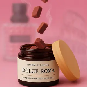 Lokum Bakhoor Dolce Roma Luxury Inspired Bakhoor Solid Incense Blend with Fruity Blackcurrant & Creamy Bourbon Vanilla Aroma