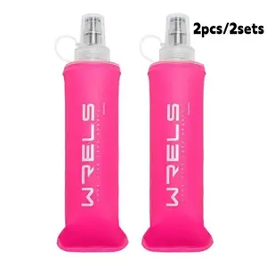 Portable Silicone Sippy Cup Set, Multi-Specification Soft Water Bottle, Camping Cycling Running Drinking Straw, Drop-Resistant