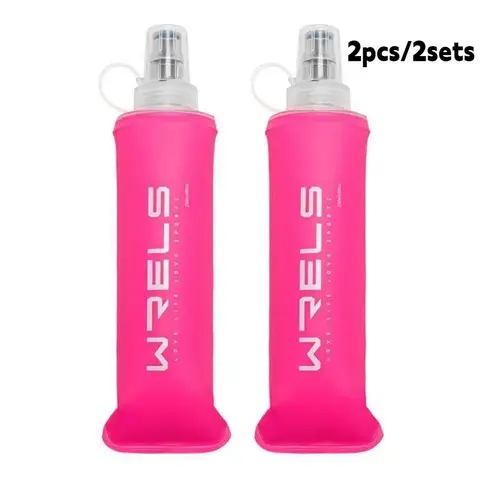 Portable Silicone Sippy Cup Set, Multi-Specification Soft Water Bottle, Camping Cycling Running Drinking Straw, Drop-Resistant, Sports Drinkware