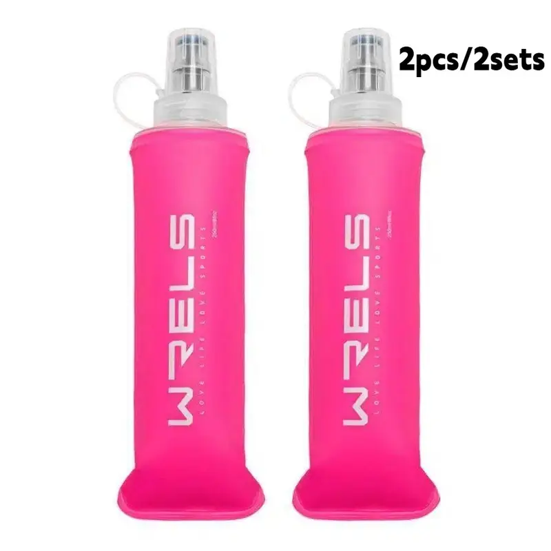 Portable Silicone Sippy Cup Set, Multi-Specification Soft Water Bottle, Camping Cycling Running Drinking Straw, Drop-Resistant, Sports Drinkware