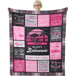 Retirement Gifts Throw Blanket Soft Warm Cozy for Women Nurse Coworker Friend Leaving Farewell Retired Ideal Gift