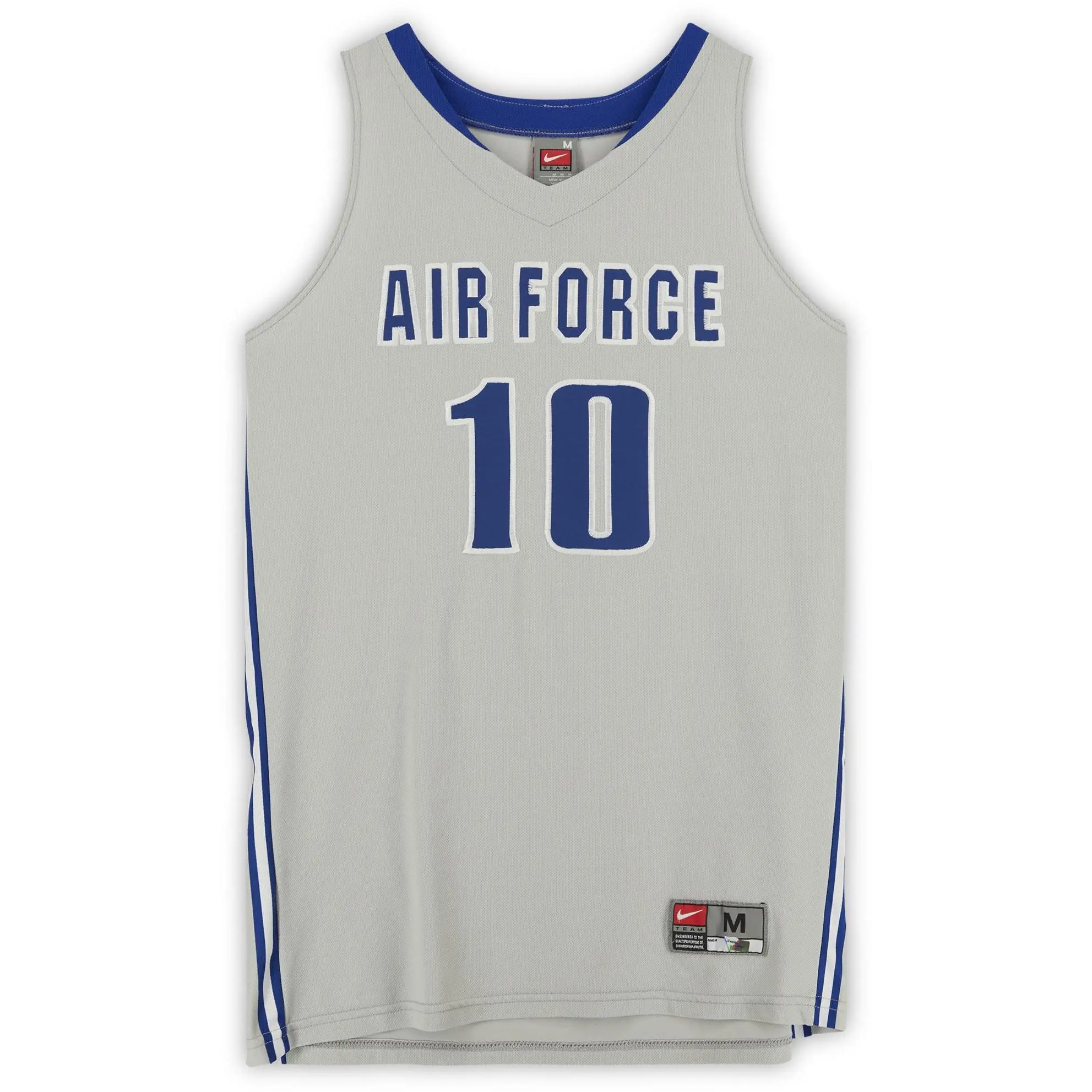 Air Force Falcons Team-Issued #10 Gray Jersey with Blue Numbers from the Basketball Program - Size M