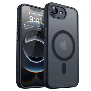 3pcs [1 Phone Case with 2X Clear Screen Protectors]Matte Wireless Charge Translucent Case for iPhone 17 16 15 14 13 11 12 Pro Max Plus Magnetic for High Quality Cover