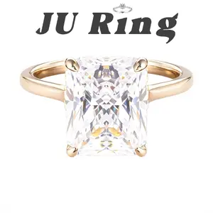 #18 D3 (Radiant Cut) 1-5 ct S925 Sterling Silver Lab-Grown Moissanite Main Ring Gifts for Women Engagement Stacks Ring