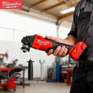 Milwaukee M18 125mm Braking Brushless Angle Grinder M18 Electric Cordless Polishing 4 Gears Variable Speed Cutting Power Tools car home cut machine Suitable for M18/M88 batteries