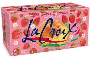 Sparkling Water, Strawberry Peach, 12 Fl Oz (pack of 8)