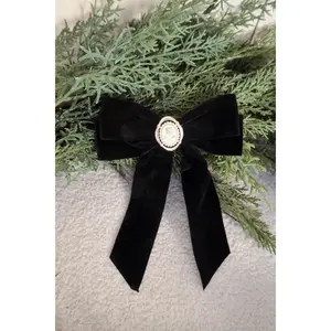 Velvet Barrette Bow