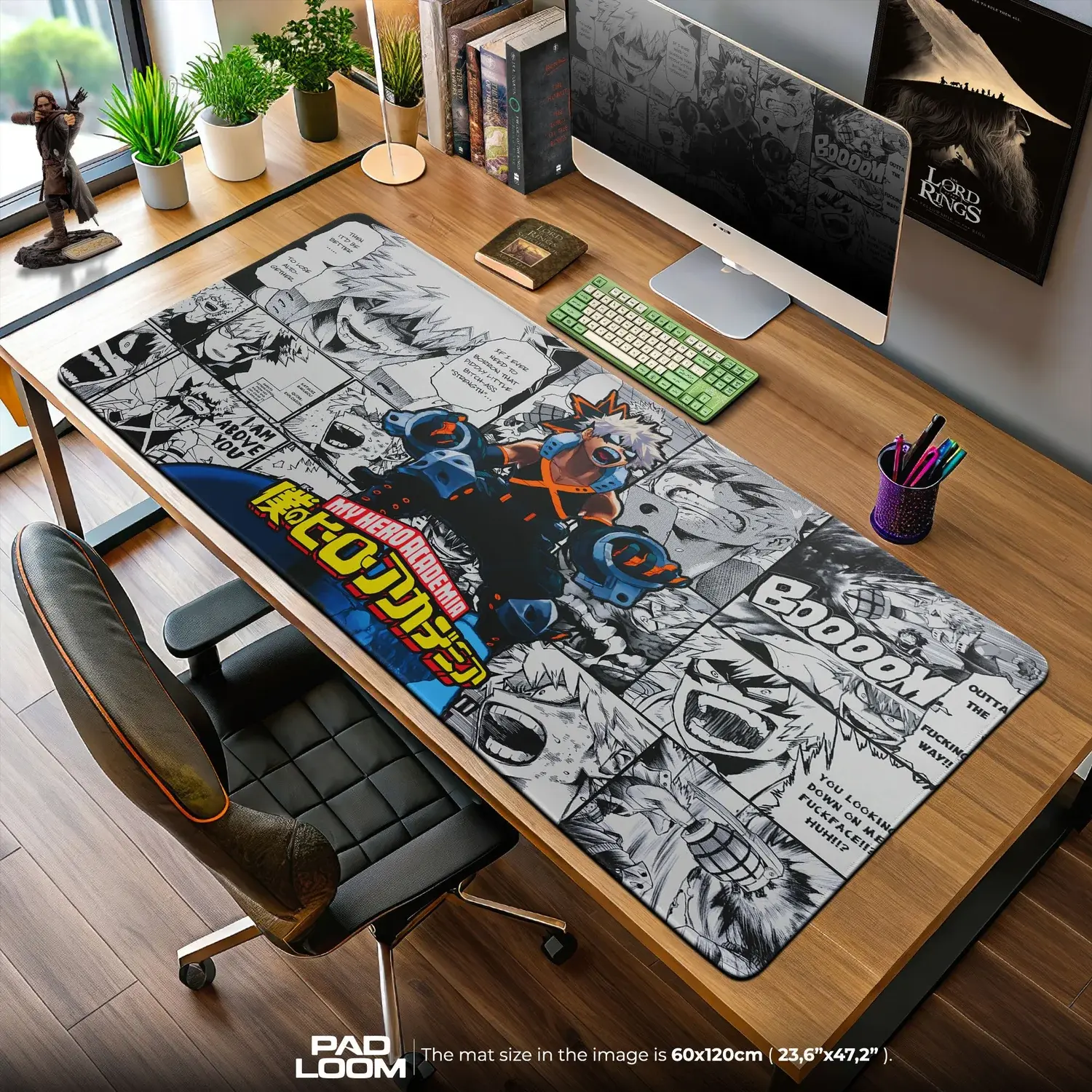 Bakugo Manga Panel Mouse Pad, Anime Gaming Desk Mat Accessories