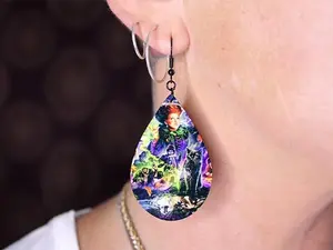 Hocus Pocus Teardrop Earrings with Hypoallergenic Hooks. Halloween Earrings. Fall Earrings. Spooky Earrings.
