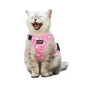 Halypet Adjustable pet collar AlohaLock & Jinglelock Series Escape Proof Cat Harness and Leash Set, with Security lock and Reflective Strip harness