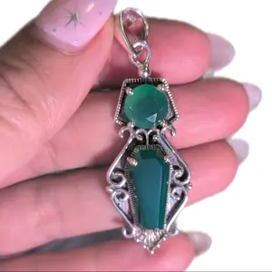 Witchy Whimsical and Spiritual Crystal 925 Silver Statement Pendants Coffin Poison Lockets Mystical Necklace