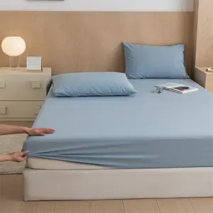 3-Piece Solid Color Bed sheet set, Multi Color and size Soft Skin-Friendly Fabric, Include 1Pc Fitted Sheet &2Pcs Pillowcases, deep Pocket can be used Sofa cover for All-Season Use Machine Wash, Durable Bedding Accessories