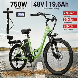 ZNH Electric Bike for Adults,26"750w PowerfulMotor Electric Commuting Bike w 48V 19.6Ah Removable Battery,Ebike for Beach Snow Womenfor all terrain,City E-Bicycle,UL2849,Greenoutdoorfun,bikes