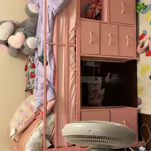 Sikaic Low Loft Bed Twin Size with 7 Storage Drawers, Bookcase and LED Lights, Metal Kids Loft Bed with 14" H Safety Guardrail, Inclined Ladder and Play Curtain, Under-Bed Play Space